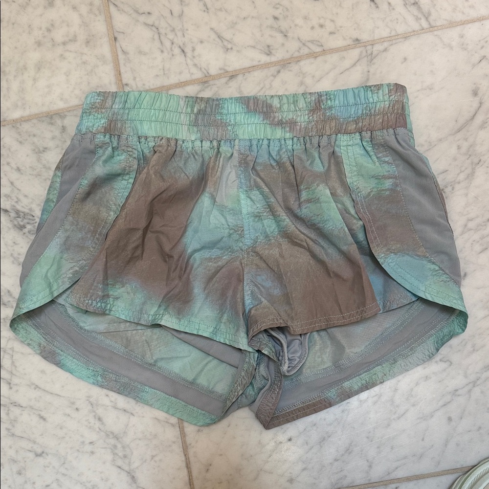 FP Movement by Free People Green and Gray Athletic Shorts